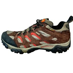 Merrell Moab Waterproof Hiking Shoes Mens 11.5 Espresso Brown Red J39723 Vibram